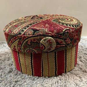 COPY - Red Paisley Jennifer Taylor Tapestry Fabric Oval Keepsake Box